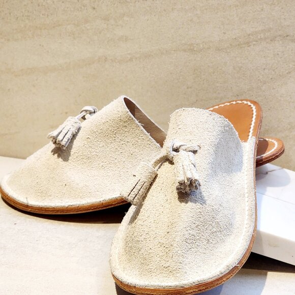 Hender Scheme Beige Tasseled Slipper Flat Unisex Adults 9, 10.25" - Picture 3 of 6